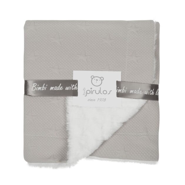 BimbiDreams - Couverture douce étoiles Double Face - 80x110 cm - Gris