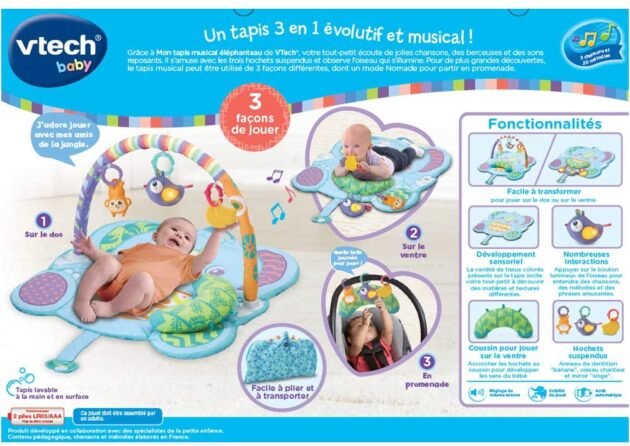Mon Tapis Musical Éléphanteau Évolutif / 0-3 Ans – Vtech