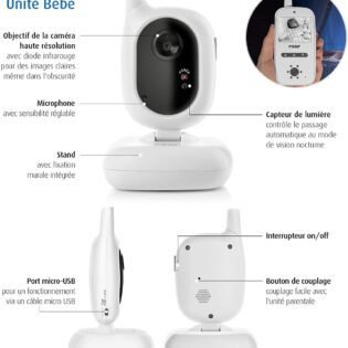 Babyphone avec caméra radio 2.4 GHz - Reer