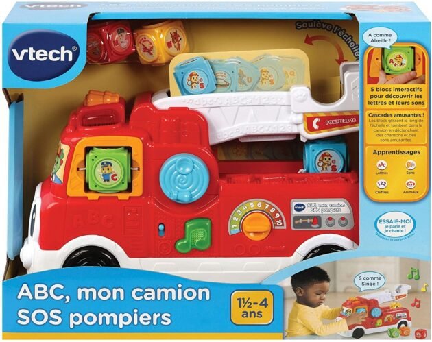 Camion Caserne de Pompiers, échelle, camion, hélicoptère - Vtech