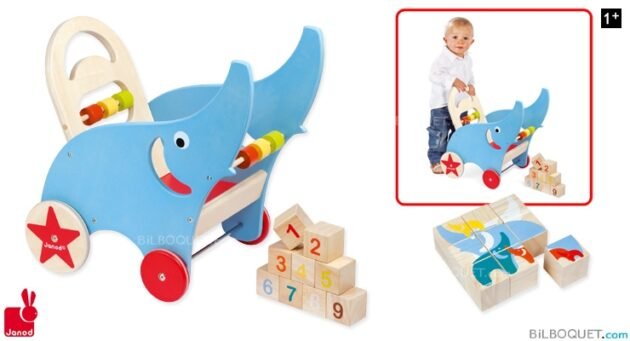 Chariot de marche Elphy Push'N Roll - Janod