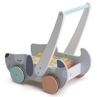 Trotteur en bois avec Blocs de chiffres et de Lettres- Eurekakids