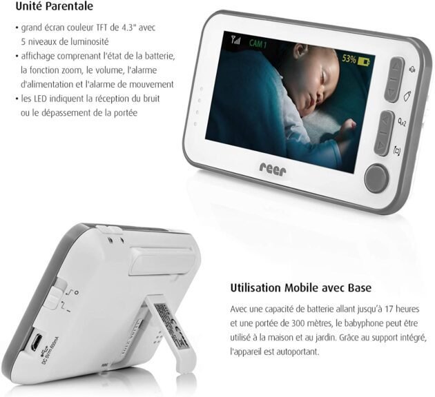 Babyphone Vidéo avec Écran Ecoute-Bébé TFT - Reer