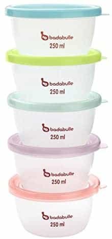 Maxi Portions Boite de Conservation Multicolore 5 x 250 ml-Badabulle