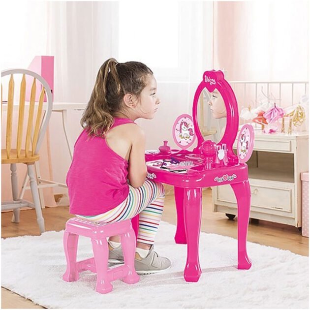 Coiffeuse de maquillage à pieds Licorne - Dolu