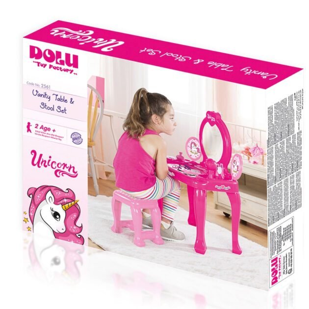 Coiffeuse de maquillage à pieds Licorne - Dolu