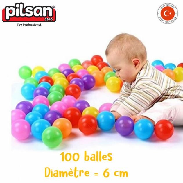 Sac 100 Balles de diamètre 6cm - Pilsan
