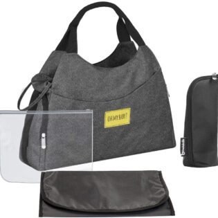 Sac à langer multipoches gris chiné - Badabulle