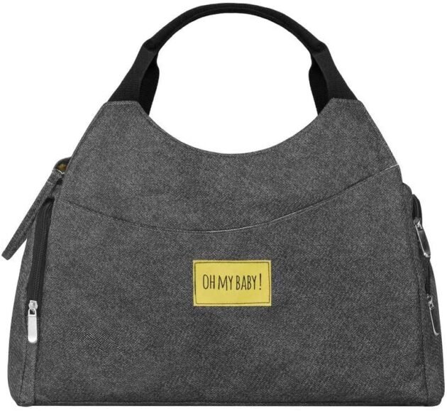 Sac à langer multipoches gris chiné - Badabulle
