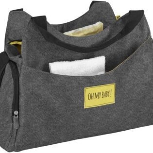 Sac à langer multipoches gris chiné - Badabulle