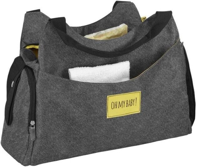 Sac à langer multipoches gris chiné - Badabulle