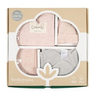 Set 5 pièces coton naissance planète Rose- BimbiDreams