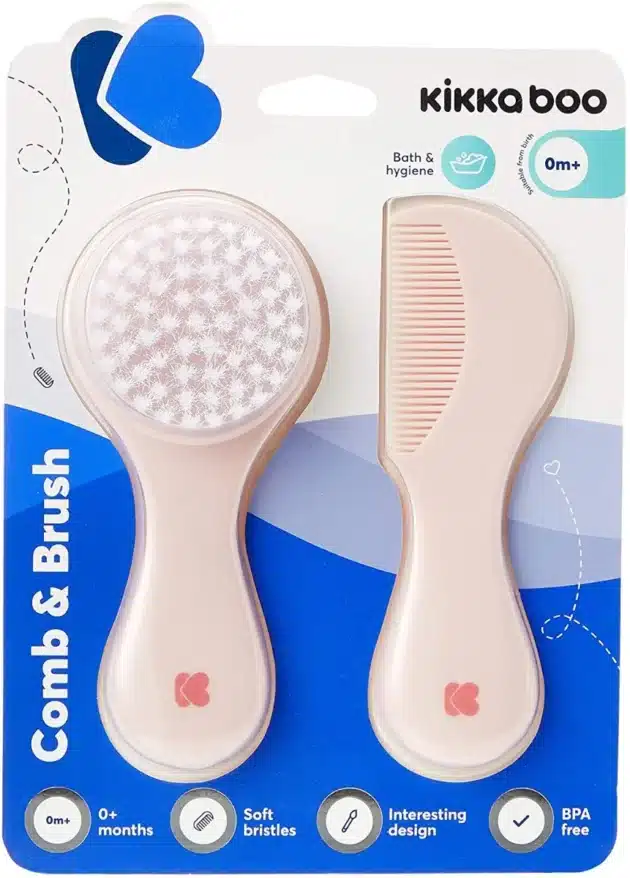 Brosse et peigne rose kikkaboo