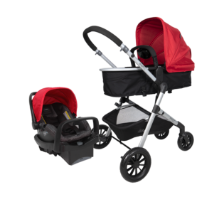 Pivot-poussette-rouge Poussette pivot pratique et confortable