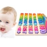 Jouets-en-bois-6en1-tableau-numérique-arc-en-ciel jouets en bois 6 en 1