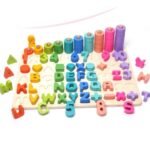 Jouets-en-bois-6en1-tableau-numérique-arc-en-ciel jouets en bois 6 en 1 lette