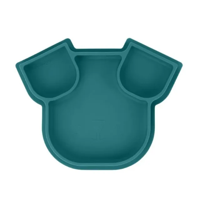 isy plate assiette en silicone bleu