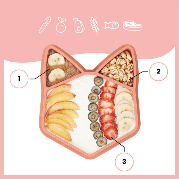 isy plate renard assiette en silicone remplie