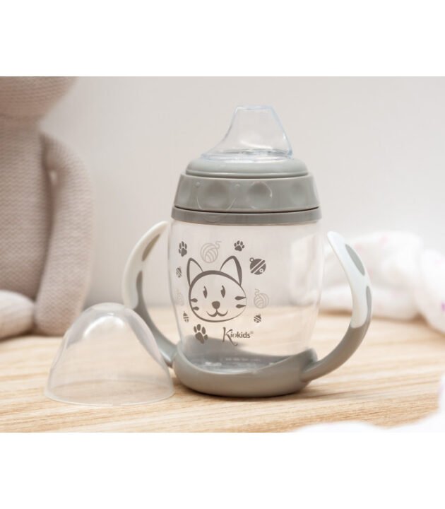 Tasse d'apprentissage Step 1 gris - Kiokids