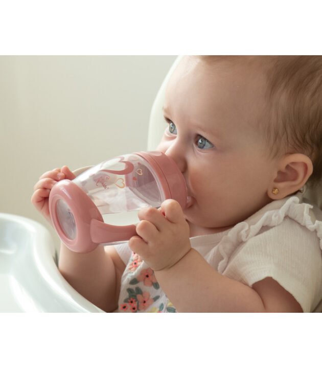 Tasse d'apprentissage Step 1 rose - Kiokids