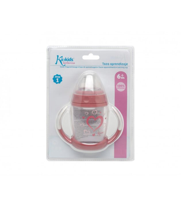 Tasse d'apprentissage Step 1 rose - Kiokids