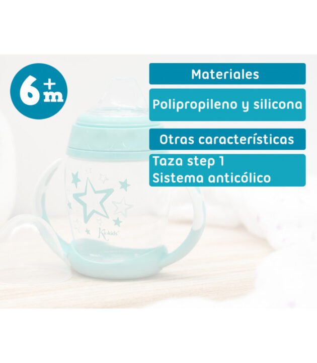 Tasse d'apprentissage Step 1 bleu - Kiokids