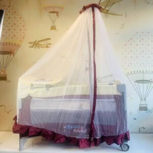 Lit parc cododo 1m20 sur 60 rouge confortable