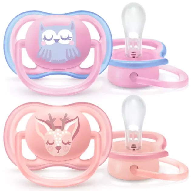 Sucette-rose-pour-bebe-Avent Lot de 2 sucettes rose pour bebe