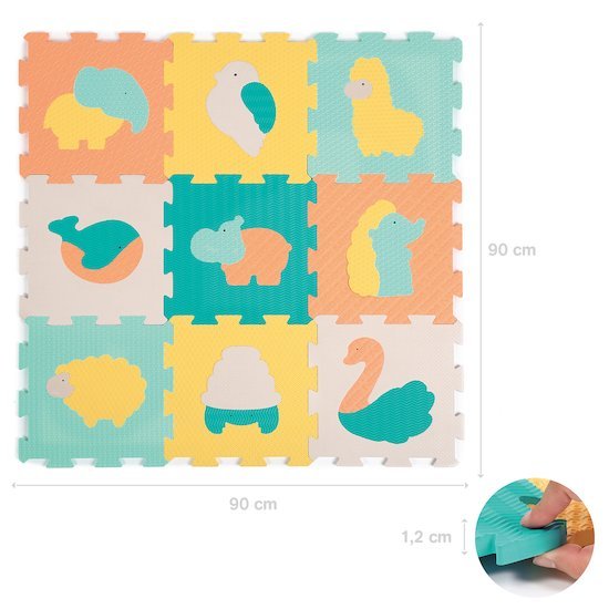 Tapis dalles animaux pastel - Ludi