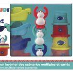 coffret de baignoire avec 4bateaux et 3singes