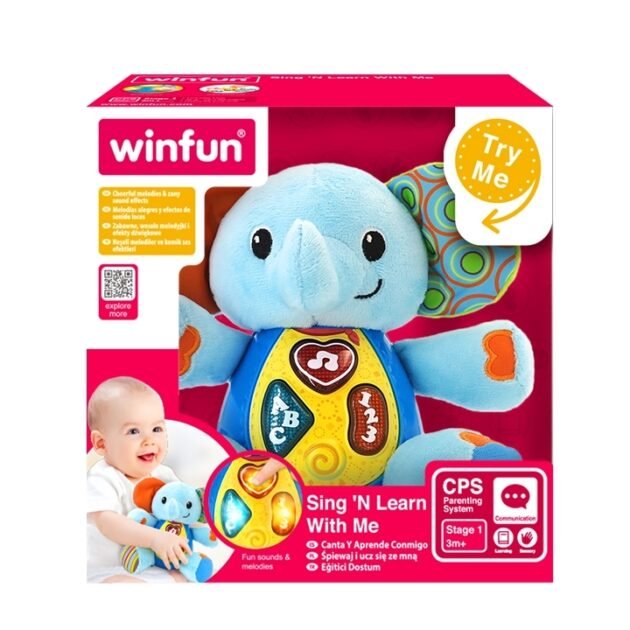 dimensions éléphant doudou musical winfun