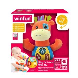 Doudou-hochet-girafe-Winfun-1 Profil peluche girafe avec son et lumières-Winfun