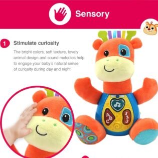 Doudou-hochet-girafe-Winfun-4 Peluche girafe avec son et lumières-Winfun