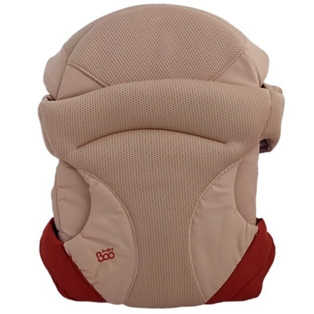 Porte bébé beige-rouge multi position – Baby Boo