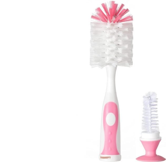 goupillon-biberon-Only-Baby Goupillon 2en1 pour biberons et tétines - Only Baby rose