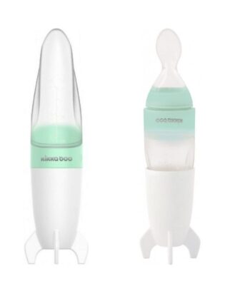 Profil biberon en silicone souple avec cuillère 90ml-Kikkaboo