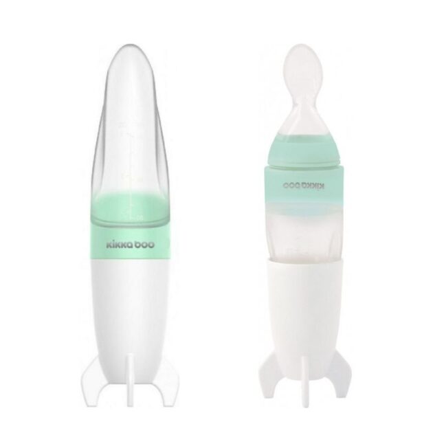 Profil biberon en silicone souple avec cuillère 90ml-Kikkaboo