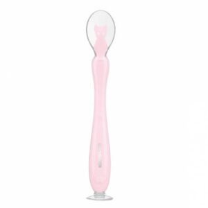 cuillère en silicone avec ventouse - Kikkaboo rose