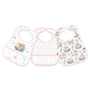 Eva bavoir éponge avec ramasse-miettes 3 Pcs rose