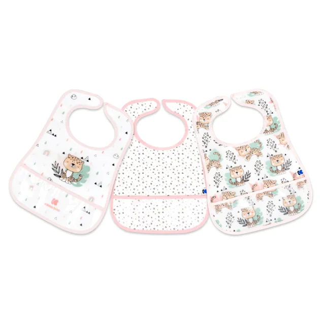 Eva bavoir éponge avec ramasse-miettes 3 Pcs rose