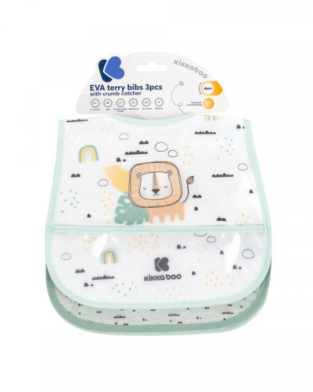 Eva bavoir éponge avec ramasse-miettes 3 Pcs - Kikkaboo