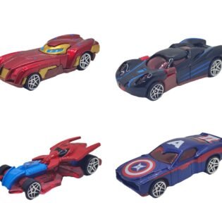 lot de 4 voitures super heroes statut