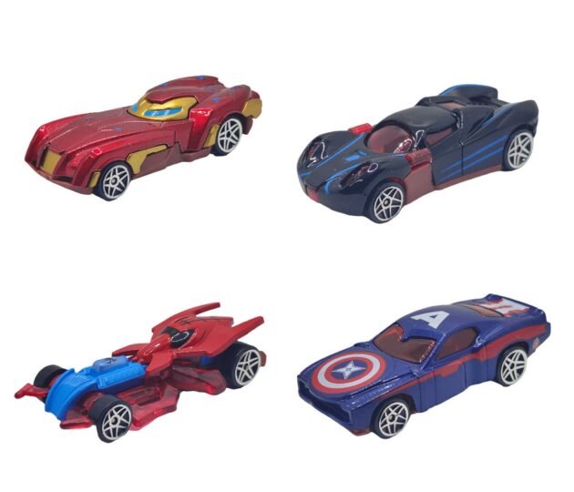 lot de 4 voitures super heroes statut