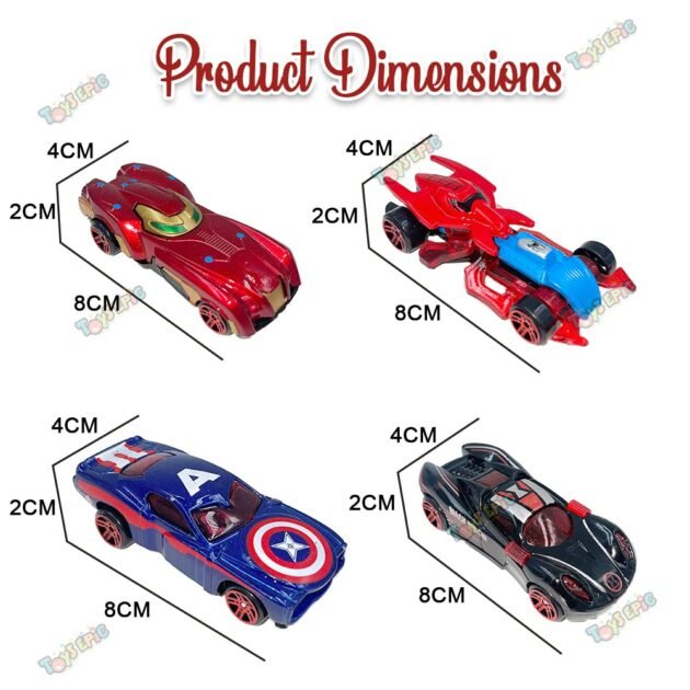 Profil super Heroes toys lot de 4 voitures multicolore