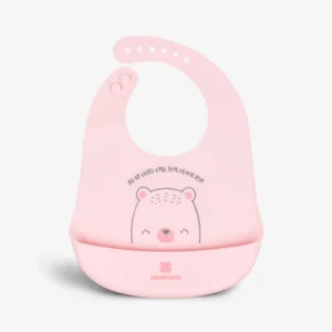 bavoir bear pratique rose