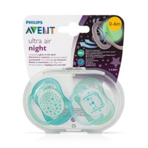 Lot de 2 sucettes ultra air night – Avent bleu