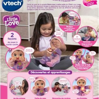 Poupée-little-love-rose-Vtech-5 plus de 90 phrases chansons et mélodies - Vtech