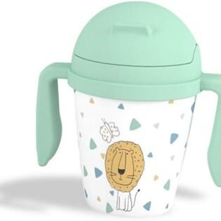 Set-vaisselles-pour-bébé-Interbaby-2 tasse antifuite 5pcs savana pour bébé