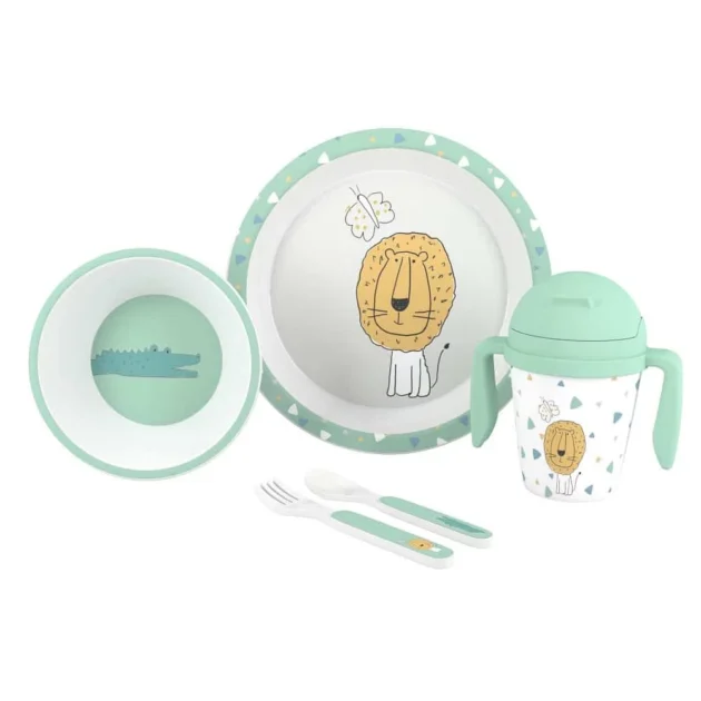 Set-vaisselles-pour-bébé-Interbaby-5 Set vaisselles 5pcs savana pour bébé - Interbaby