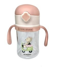 Tasse-a-paille-400ml-DiYi-rose tasse d'apprentissage rose
